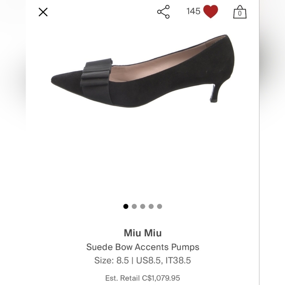 Miu Miu Suede Bow Accent Pumps - Picture 3 of 6